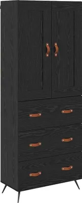Image de Haut Armoire Chêne noir 69,5 x 34 x 180 cm Bois d'ingénierie