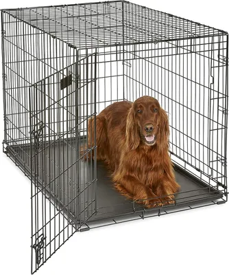 Zdjęcie produktu dla Klatka dla psa z drzwiczkami - Klatka dla psów - Bezpieczeństwo w domu - Zwiększone bezpieczeństwo - 107 x 75 x 76 cm - Czarna