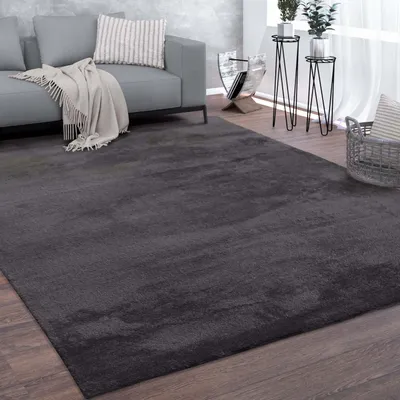 Immagine prodotto di Tappeto lavabile per soggiorno A pelo corto Tinta unita Stile moderno Morbido Antracite Dimensioni 60x100 cm