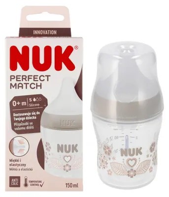 Produktbild von NUK PP Flasche 150ml Perfect Match Silikonsauger SM Herzen 10743092
