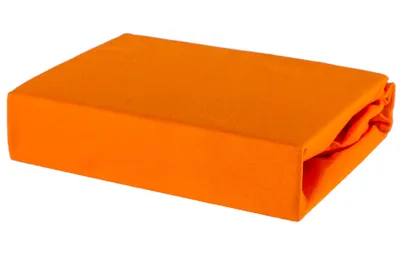 Produktbild von Bettlaken Spannbettlaken Laken aus Baumwolle 100% Jersey – 80x160 Orange