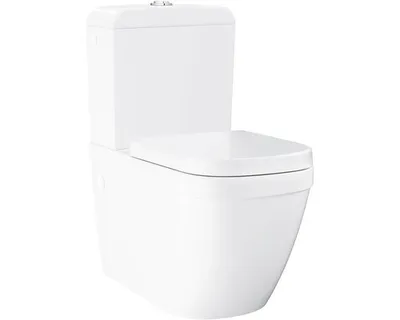 Produktbild von GROHE EURO-Keramik Stand-Kombi-WC Wirbelspülung Wasseranschluss unten mit SoftClose WC-Sitz, weiß