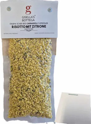 Produktbild von Gisellas Bottega Risotto mit Zitrone (200g Packung) + usy Block