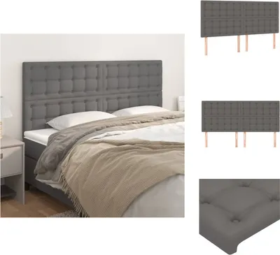 Produktbild von vidaXL Kopfteile 4 Stk. Grau 90x5x78/88 cm Kunstleder -  Kopf- & Fußenden