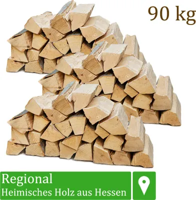 Produktbild von Palivové drevo Palivové drevo Drevo 90 kg Pre kachle a krby Ohnivá misa Gril Bukové palivové drevo Bukové drevo Polená Drevo 25 cm Flameup