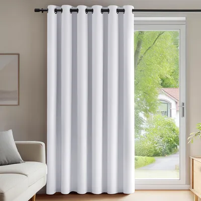 Obrázek produktu pro Zatemňovací závěs s oky, vhodný do obývacího pokoje a dveří, rozměry 280 x 200 cm, barva stříbrně šedá, 1 kus