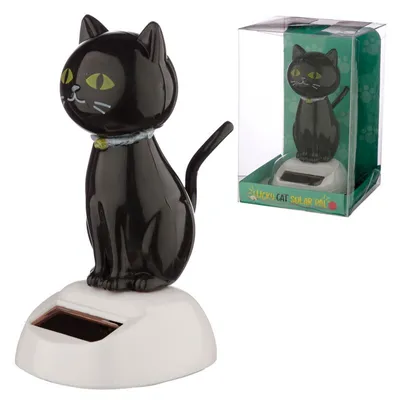 Produktbild von Schwarze Katze Wackelfigur Solar Pal
