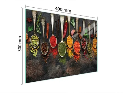 Produktbild von Schneidebrett Herdabdeckplatte Multiglasschneidplatte 40x30 cm Gewürze Schiefer