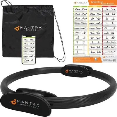 Obrázek produktu pro Pilates Ring - Fitness Circle Bottom Trainer - Domů Fitness - Od cvičitelů Navrhované - 33 cm - Černá