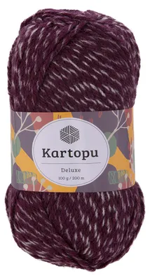 100g Strickgarn Kartopu Deluxe Strick-Garn Häkelgarn Mischgarn, weinrot