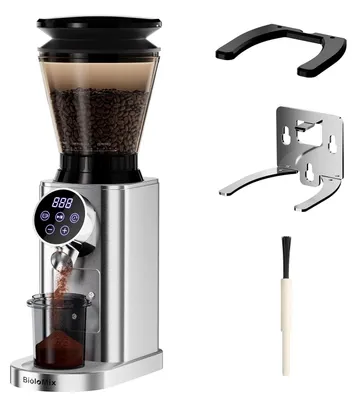 Kaffeemühle, 48 Mahlgrade, Touchscreen, Edelstahl, 300 g, 150 W, Schwarz