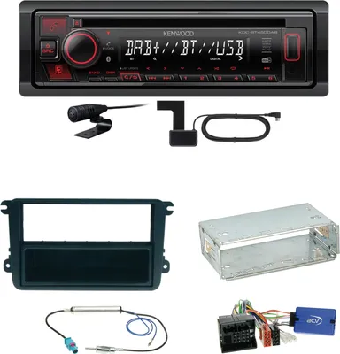 Produktbild von Kenwood KDC-BT450DAB Bluetooth DAB Einbauset für Golf 5 6 Passat 3C CC B7 Touran