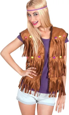 Image de Gilet à franges hippie - Costumes de carnaval Taille : M-L
