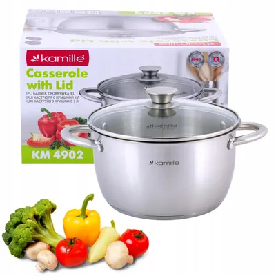 Produktbild von Kamille Topf Edelstahl 3L mit Deckel Induktion
