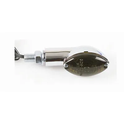 Produktbild von HIGHSIDER smart Cateye Glühlampen Mini-Blinker Gehäuse Chrom / Linse Rauchgrau (Paar), Vorn & Hinten