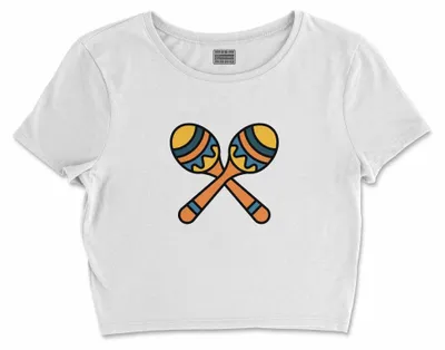 Immagine prodotto di Bona Basics, T-shirt crop basic stampato, donna, 100% cotone, bianco, casual