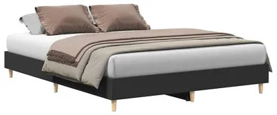 Productafbeelding van vidaXL Bedframe zonder matras, zwart, 150x200 cm, houtvezel
