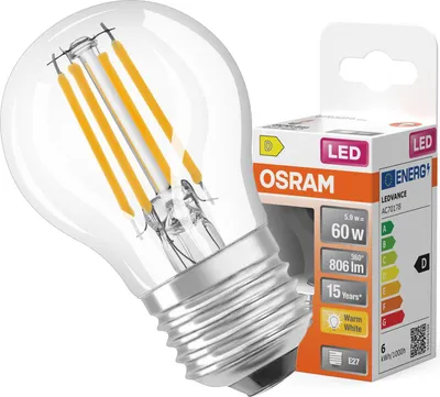 Zdjęcie produktu dla Osram STAR, 5,5 W, 60 W, E27, 806 lm, 15000 h, Ciepłe białe