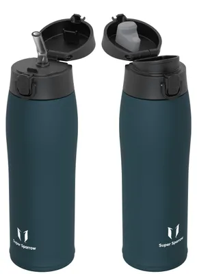 Imagen del producto de Botella de acero inoxidable Sparrow de 750 ml - Termo - Con 2 tapas