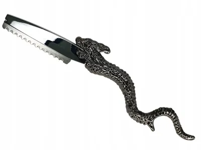 Produktbild von Professioneller Rasiermesser Barber Razor im Drachenstil Silber