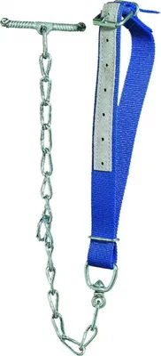 Produktbild von Kälberhalsband mit Kette verstellbar mit Rollschnalle blau