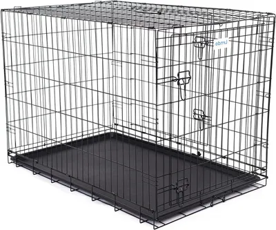 Produktbild von Faltbarer Hundekäfig – Hundehütte/Katzenklo – Sichere Transportbox – Mit Unterwanne und Tragegriff – 107x71x78 cm – Schwarz