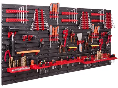 Immagine prodotto di Sistema di scaffalature a parete, dimensioni 158 x 78 cm, con cassetti trasparenti, espandibile, ideale per l'officina