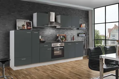 Produktbild von Küchenzeile mit Elektrogeräten White Classic Graphit 310 cm