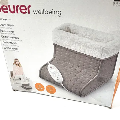 Zdjęcie produktu dla Beurer FW20UK Przytulny ogrzewacz do stóp Taupe Elektryczny ogrzewacz do stóp dla