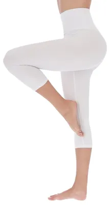 Imagen del producto de Leggings de corte 3/4 para mujer, cintura alta, muy suaves, estilo capri