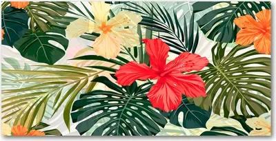 Produktbild von Tulup® Leinwandbild - 140x70 cm - Wandkunst - Drucke auf Leinwand - Leinwanddruck  - Blumen & Pflanzen - Mehrfarbig - Hawaii Blumen