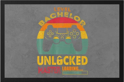 Produktbild von Level Bachelor Unlocked Master Loading Fußmatte Studium Lernen Bildung Konsole Spiel Controller Gamepad