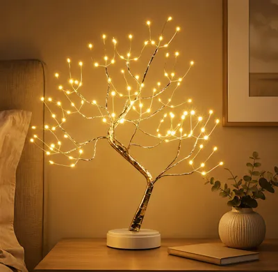 Produktbild von 108 LED Bonsai Baum Lampe, LED Dekolampe Warmweiß, USB/Batteriebetrieben, Touch-Schalter, DIY Baumlicht, Tischleuchte für Wohnzimmer Schlafzimmer Deko