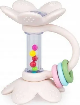 Immagine prodotto di Teether in silicone, sonaglio Fiore, crema