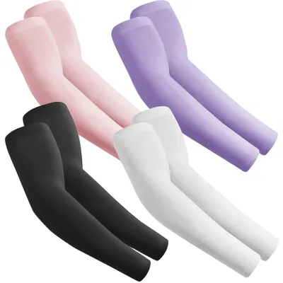 Immagine prodotto di Manichettes sportive, confezione da 4 paia, colore: nero, bianco, viola, rosa, per uomo e donna