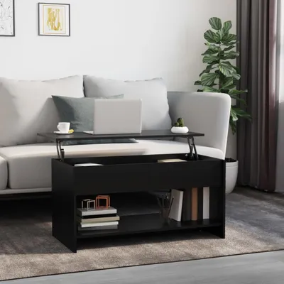 Image de Maison Exclusive - Table basse noire 102 x 50 x 52,5 cm en aggloméré
