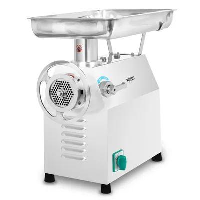Produktbild von VERTES Fleischwolf Fleischmaschine Faschiermaschine Elektrisch, Edelstahl, 1500W, 320 kg/h, Größe 32, Professionell f. Gastro, 2 Einfüllschalen