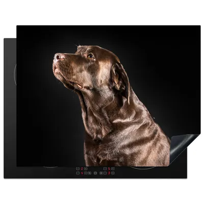 Obrázek produktu pro KitchenYeah® Krycí deska na sporák pes - hnědá - na výšku, 77x59cm, dekorace do kuchyně, keramická krycí deska na sporák, krycí deska na varnou desku
