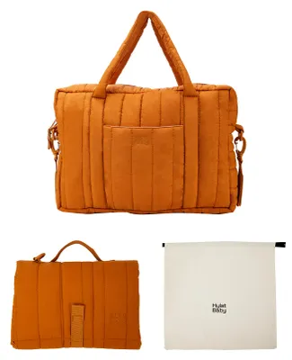 Produktbild von Hylat Baby Wickeltasche mit Wickelunterlage und Baumwolltasche - ideal für unterwegs - Braun