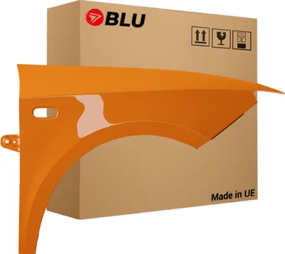 Produktbild von BLU Kotflügel Passend für Seat Ibiza (6J - IV 4. Generation) LP2C Rechts Orange Leuchtorange Naranja | 2008-2017 | Vorderseite Vorne | Lackiert | Einbaufertig