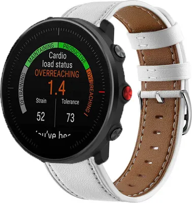 Produktbild von Strap-it Polar Vantage M Lederarmband (Weiß)