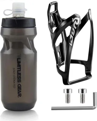 Obrázek produktu pro Cyklistický košík na láhev s lahví 21 Oz, lehký, silniční kolo, černý