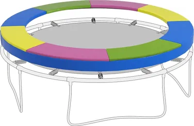 Produktbild von Trampolin Randabdeckung Ø305 cm, bunt, wetterbeständig & UV-Schutz, ideal für Gartentrampoline |.de