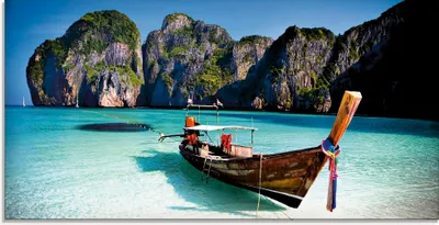 Produktbild von ARTland Glasbild Maya Bay, Koh Phi Phi Leh, Thailand Größe: 100x50 cm