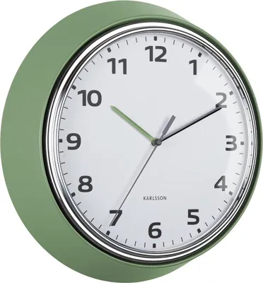 Produktbild von Karlsson - Wanduhr Modern Retro - Grün - Ø34cm