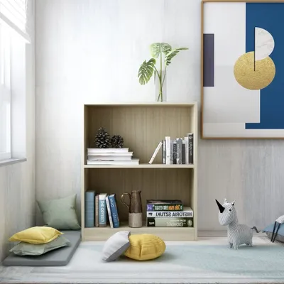 Produktbild von "2026 Promotion" Bücherregal - Standregal - Aktenregal - Sonoma-Eiche 60x24x76 cm - Holzwerkstoff - Wohnzimmerschrank CC26915