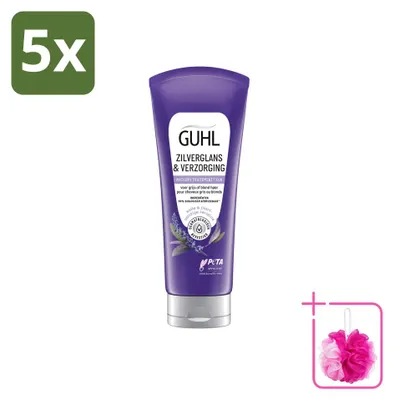 Productafbeelding van 5 x Guhl Zilverglans & Verzorgende Haarmasker - 200 ml - Voordeelpakket - 5 stuks