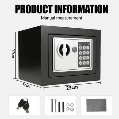 Obrázek produktu pro Bezpečnostní trezor do domácnosti - Elektronický digitální trezor - Bezpečnostní schránka s číselným kódem - Objem 4,6 litru - Vhodný pro peníze a cennosti