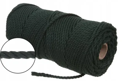 Produktbild von Makramee Garn Makramee-Seil 5 mm 100 m 3PLY Natürliche Baumwollfaden Baumwollkordel Baumwollschnur - Traumfänger, Blumentöpfe, Häkeln (Grün)