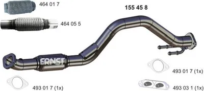Produktbild von ERNST Abgasrohr Auspuffrohr für VW GOLF VI (5K1) Vorne 155458